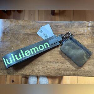 NWT Lululemon Never Lost Keychain and wallet - Olive Green